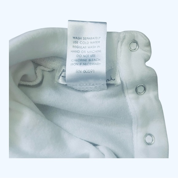 Petite Amy White Turtleneck Long Sleeve Top Girls 12 Months cotton snaps closure - Picture 5 of 7